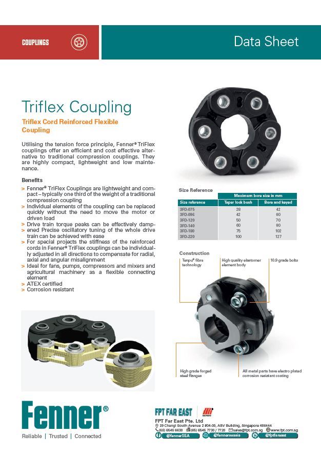 Fenner Triflex Coupling - Triflex Cord Reinforced Flexible Coupling ...